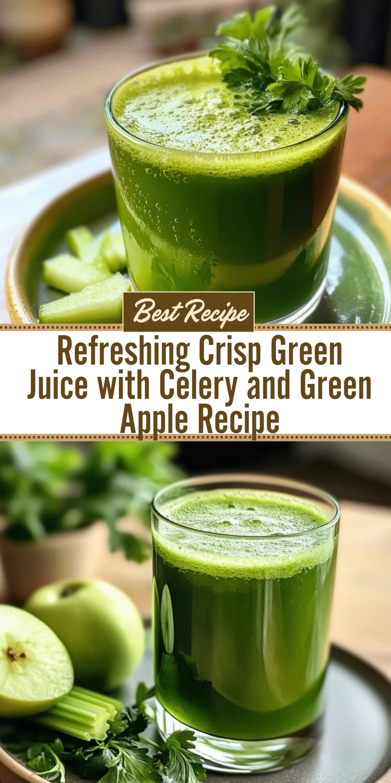 Refreshing Crisp Green Juice with Celery and Green Apple Recipe