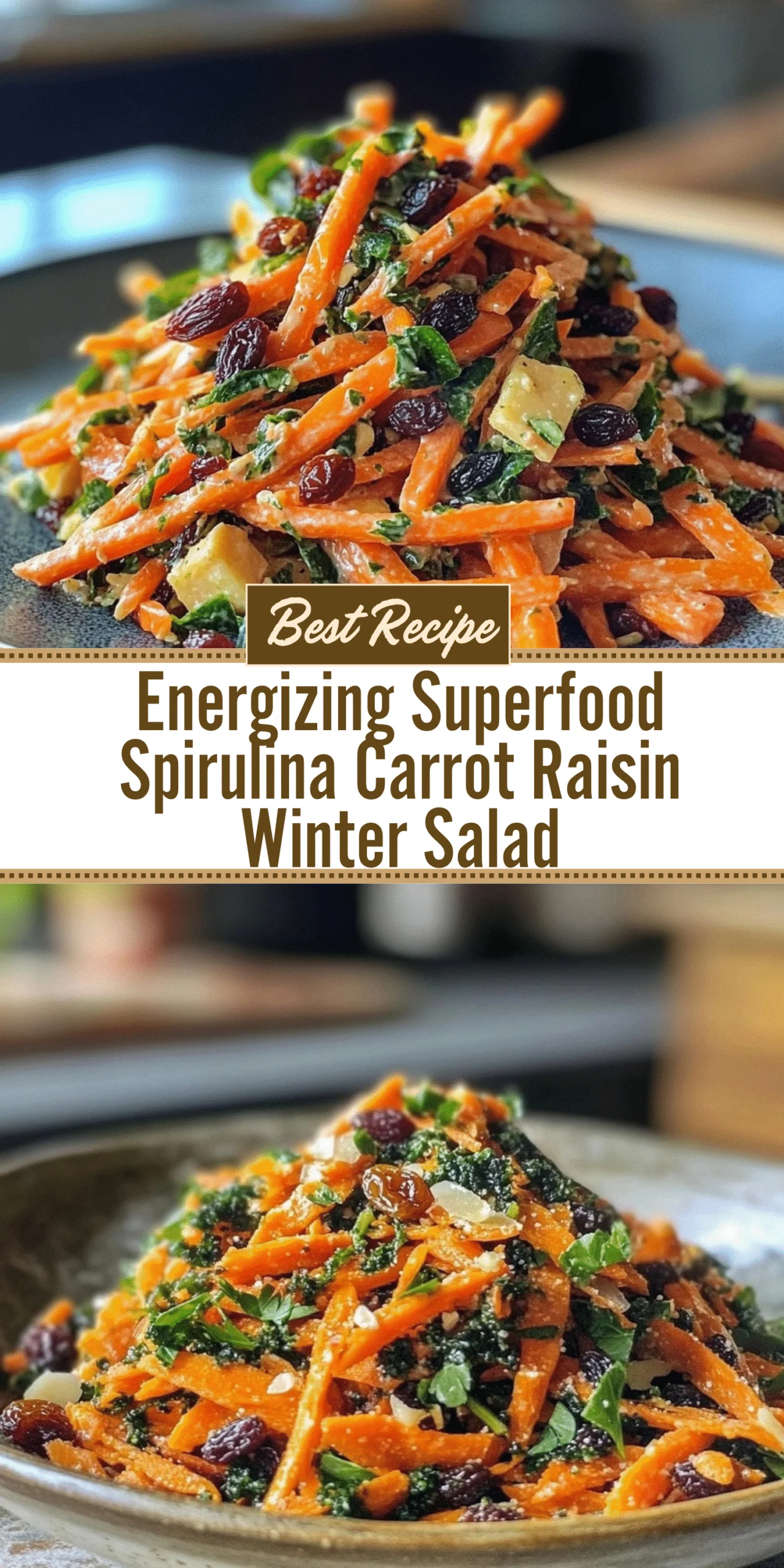 Energizing Superfood Spirulina Carrot Raisin Winter Salad