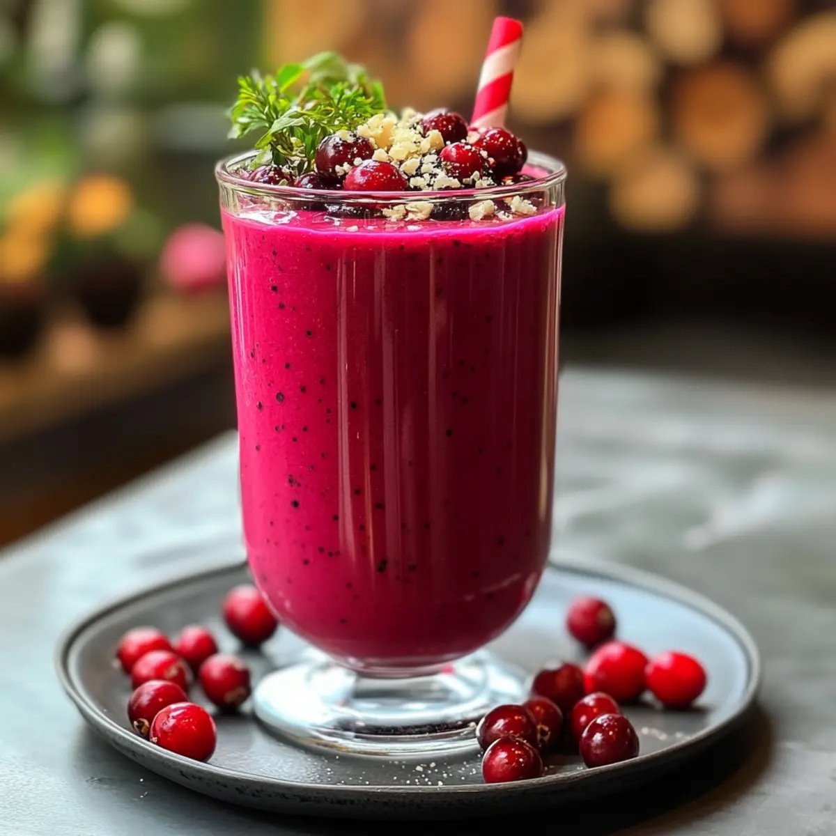 Energizing Superfood Spirulina Cranberry Immune Smoothie