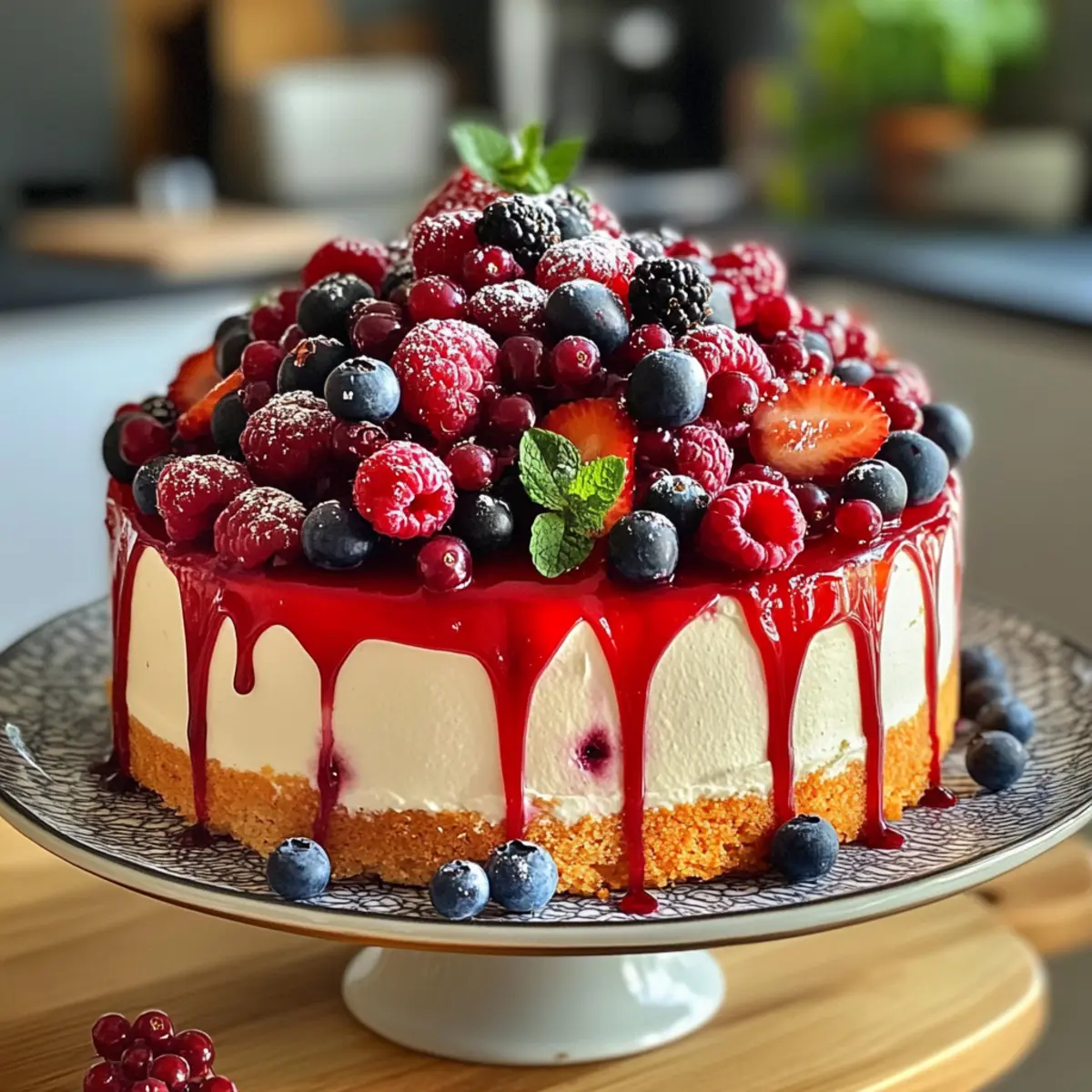 Festive Delightful Berry Topped New Years Cake
