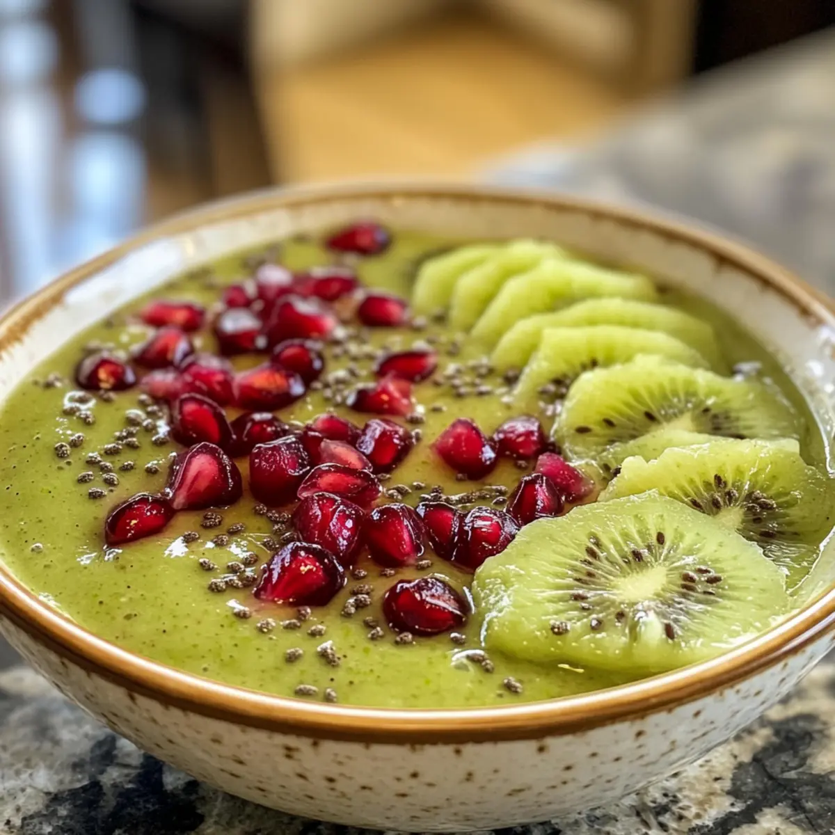 Refreshing Creamy Kiwi Pomegranate Citrus Smoothie Bowl Recipe