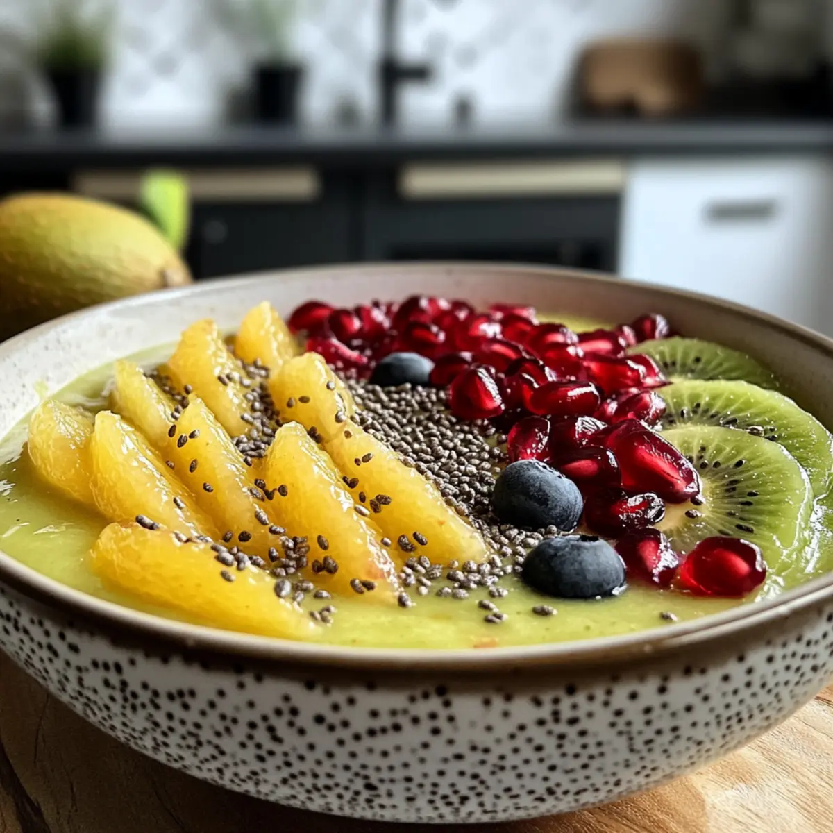 Vibrant Kiwi Pomegranate Citrus Smoothie Bowl Recipe