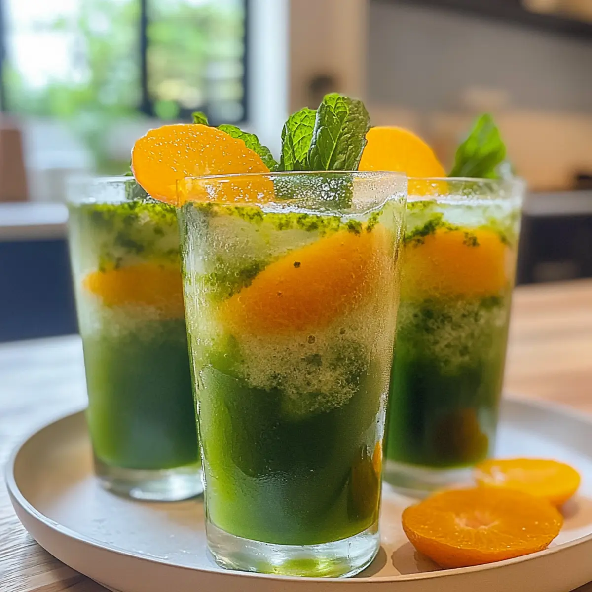 Refreshing Vibrant Spirulina Clementine Mint Cooler