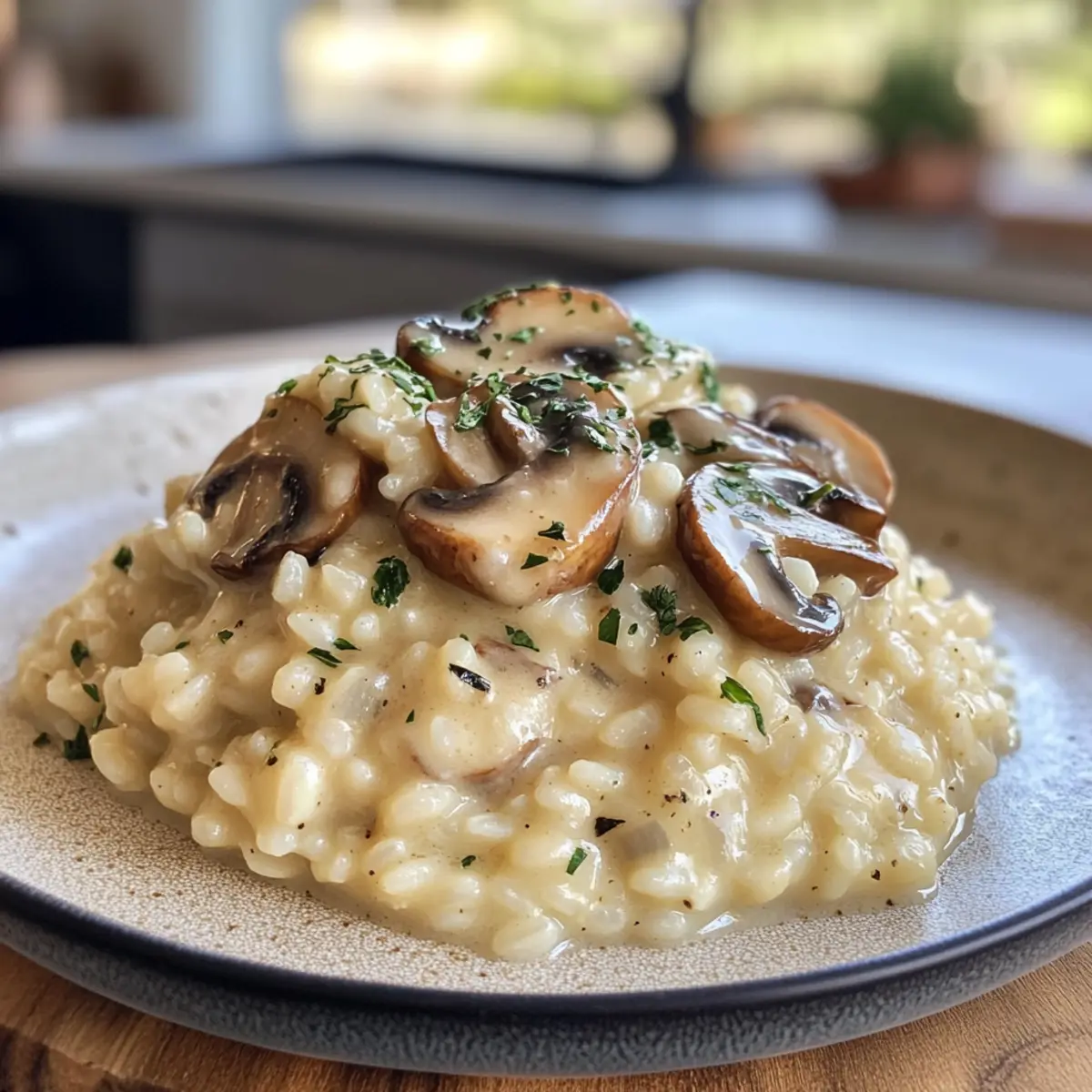 Rich Creamy Garlic & Mushroom Winter Risotto