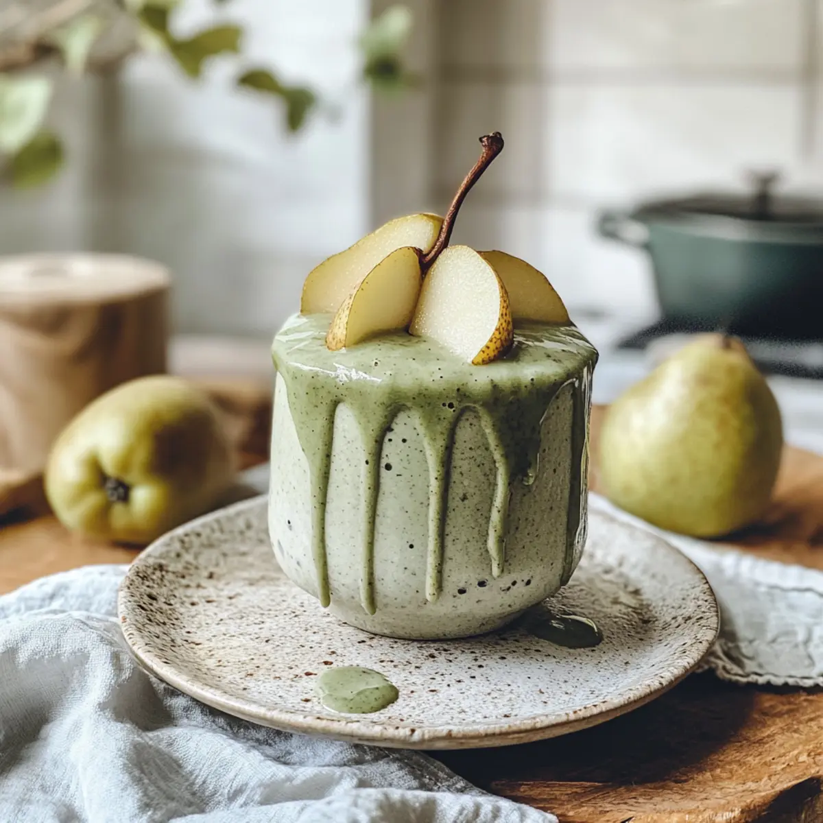 Creamy Nourishing Spirulina Spiced Pear Smoothie Recipe for Wellness