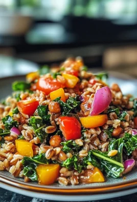 Hearty Delicious Winter Kale & Farro Mediterranean Salad