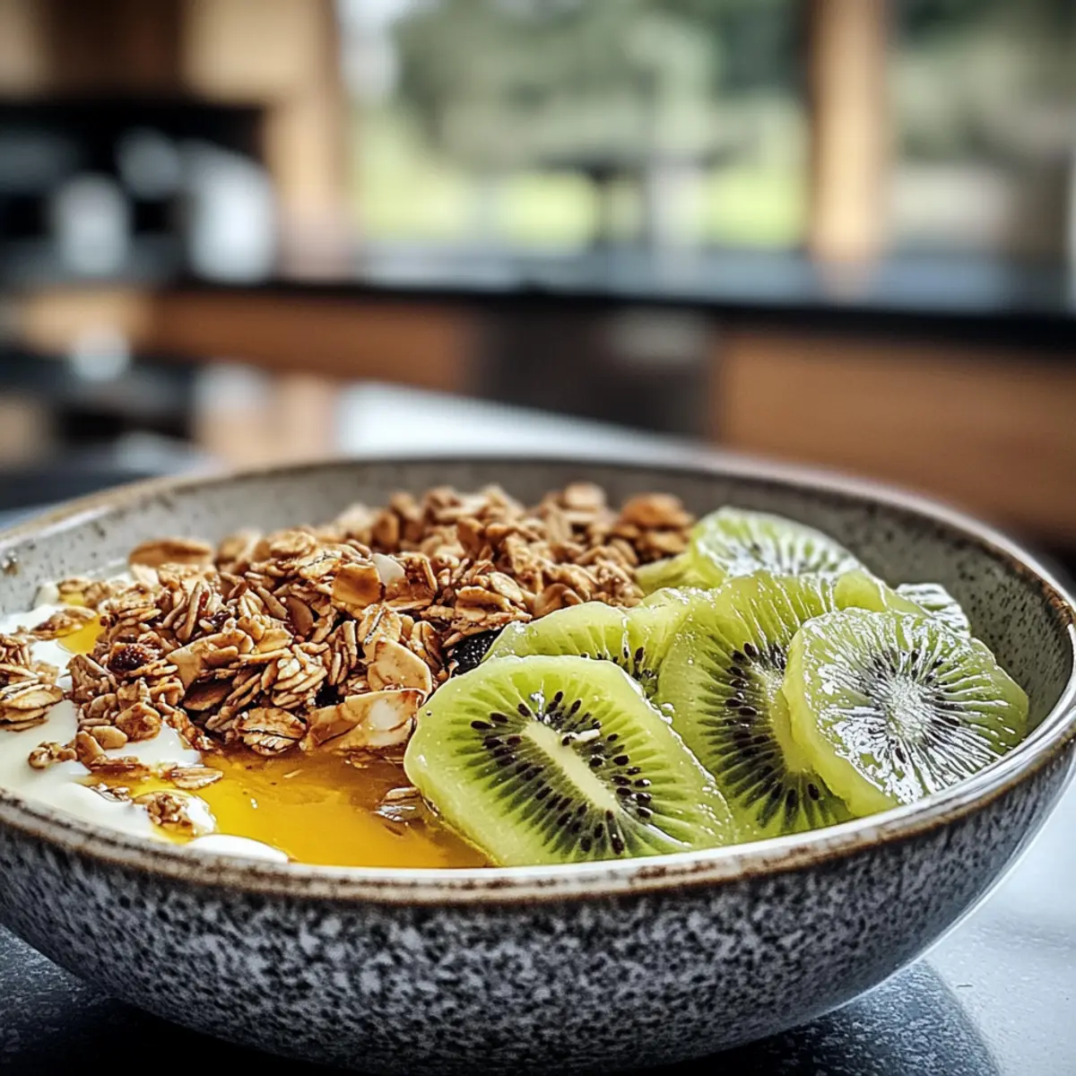 Vibrant Kiwi Winter Fruit Granola Bowl