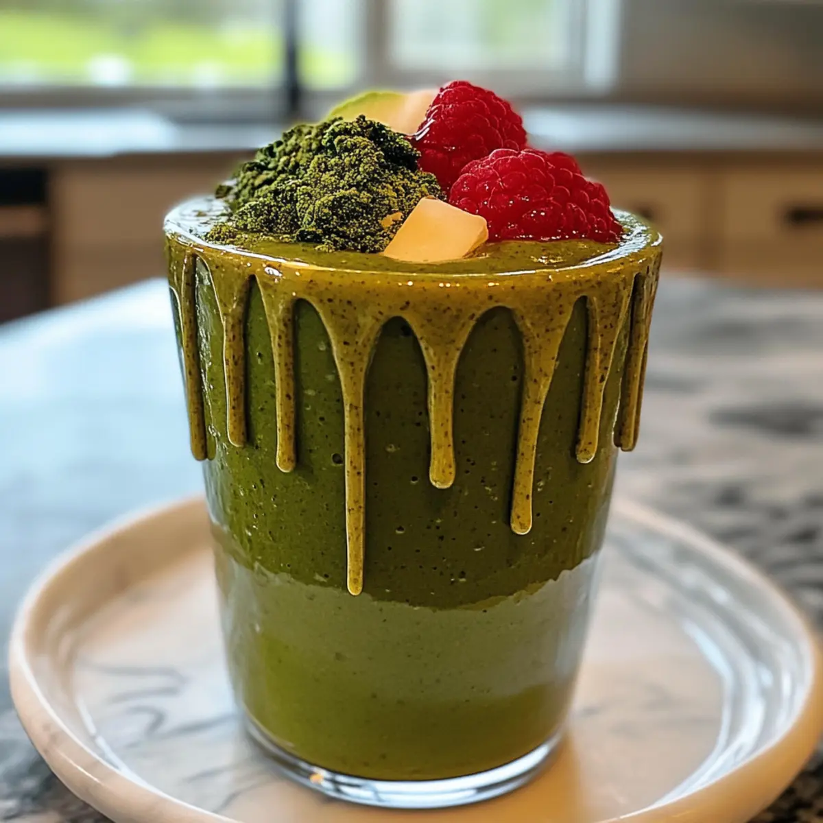 Energizing Creamy Spirulina Winter Greens Smoothie Recipe