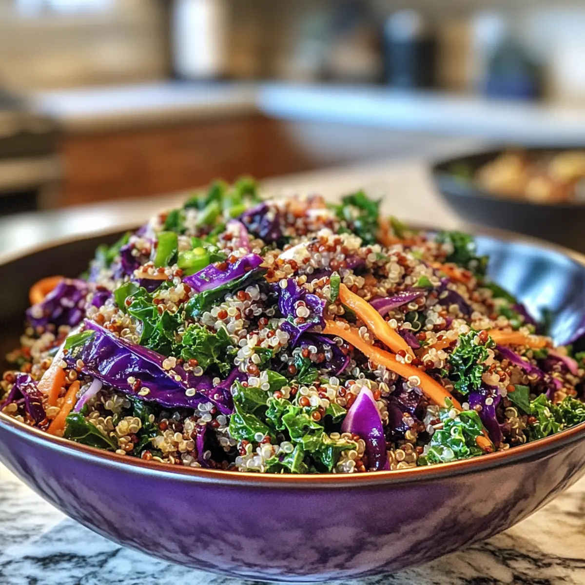 Nutritious Vibrant Cabbage, Kale & Quinoa Winter Grain Bowl