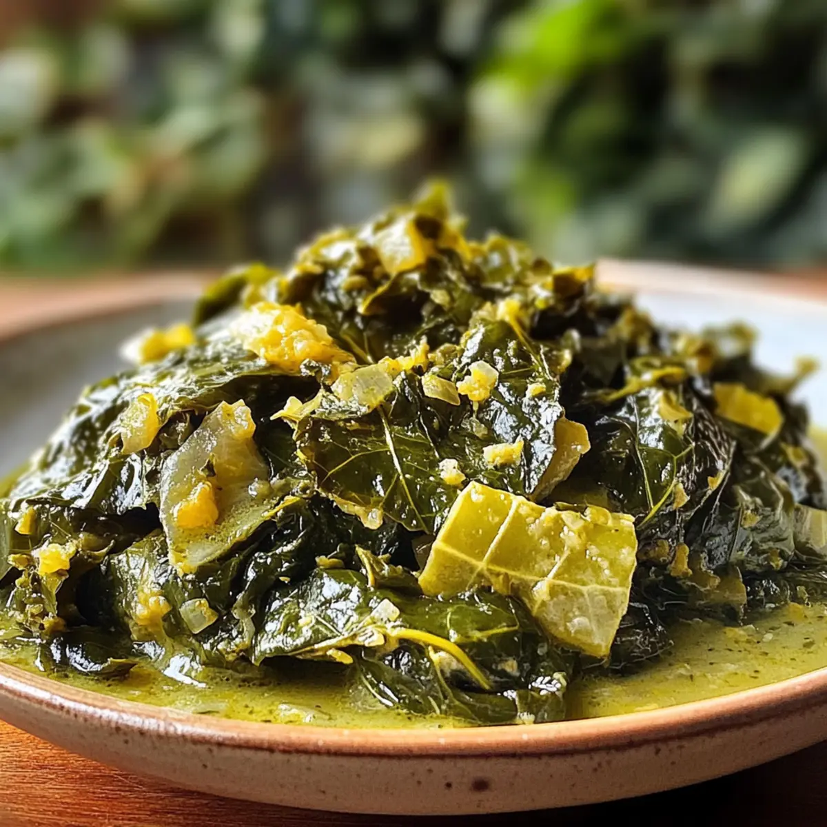 Zesty Vegan Garlic & Creamy Lemon Braised Collard Greens Recipe