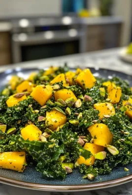 Vibrant Refreshing Kale, Mango & Pistachio Herb Salad