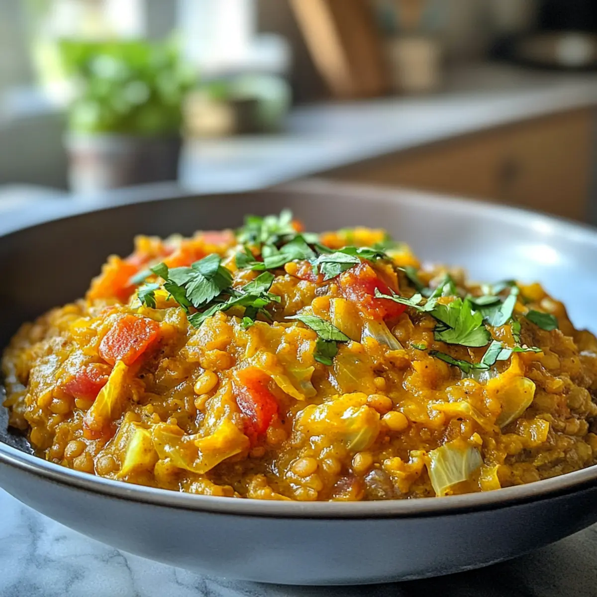 Hearty Spiced Cabbage & Red Lentil Dahl