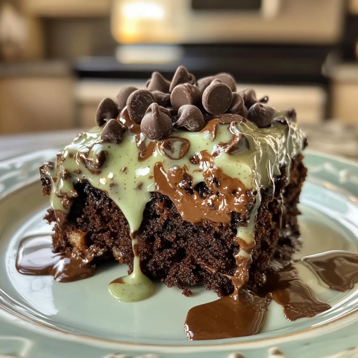 Mint Chocolate Chip Dump Cake