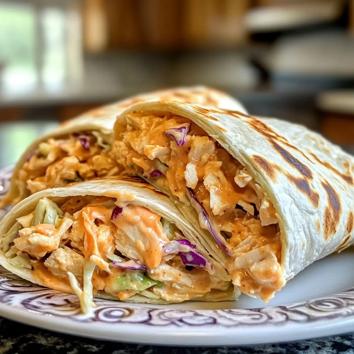 BBQ Chicken Coleslaw Wraps