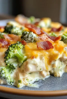 Creamy Low Carb Chicken Casserole with Broccoli and Bacon