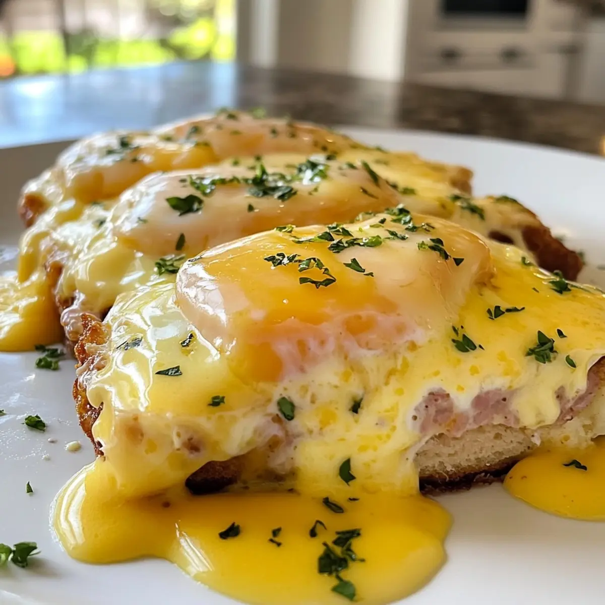 Eggs Benedict Casserole with Hollandaise Sauce