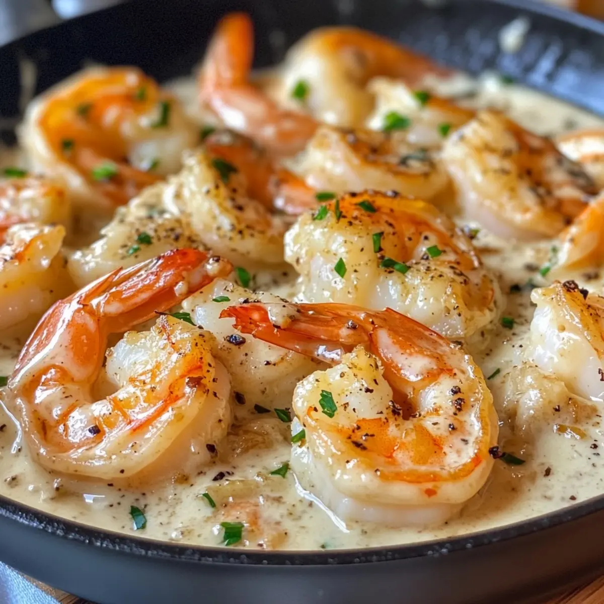 One Pan Creamy Garlic Shrimp