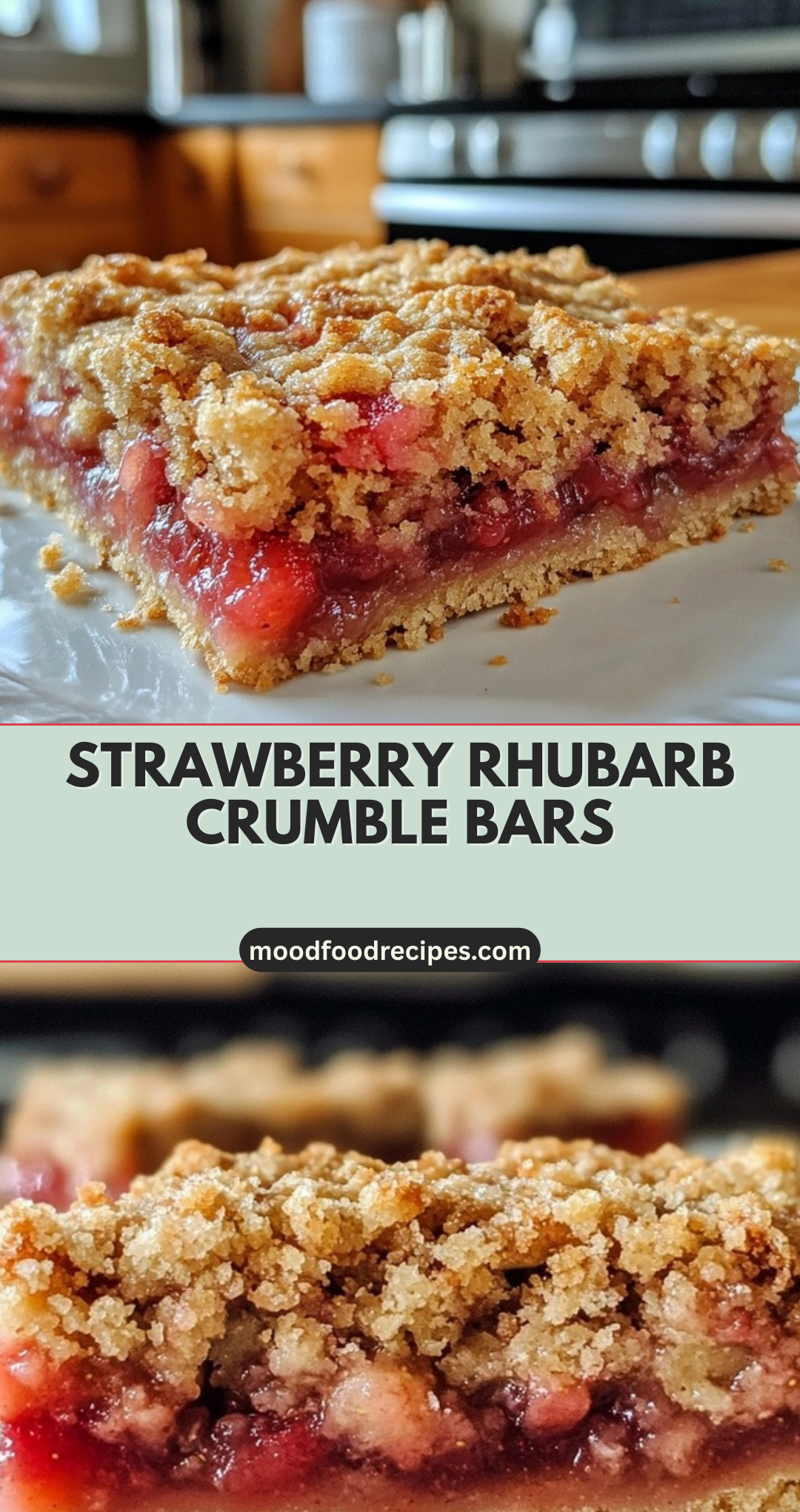 Strawberry Rhubarb Crumble bars
