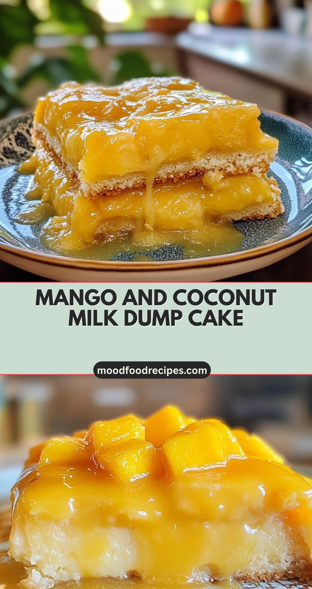Mango and Coconut Milk Dump Cake