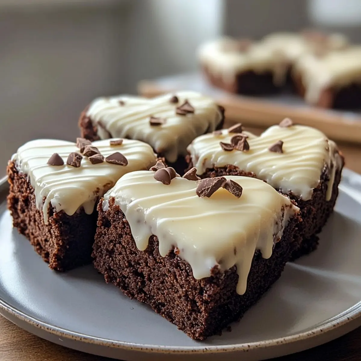 White Chocolate Frosted Brownie Hearts