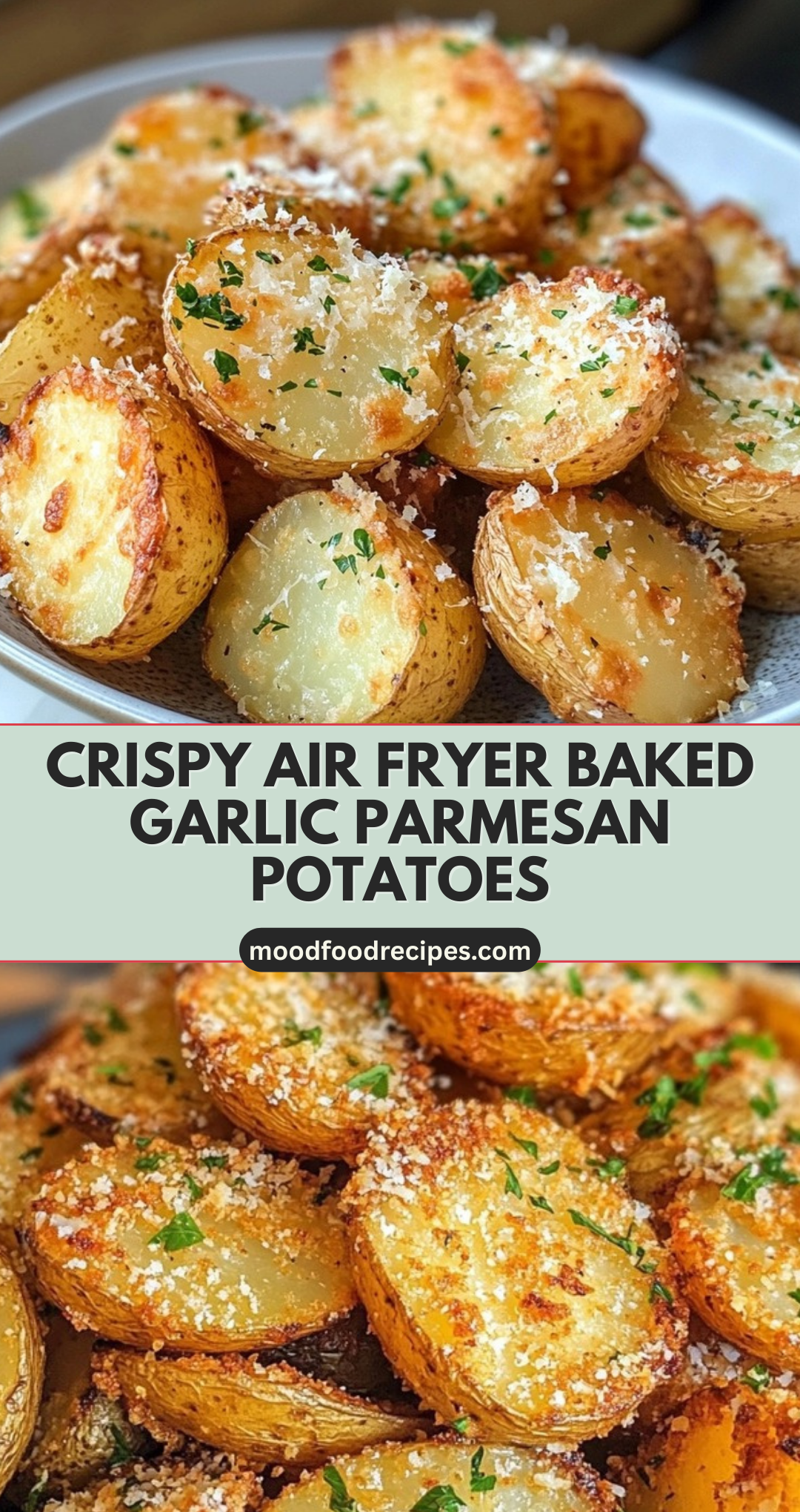 Crispy Air Fryer Baked Garlic Parmesan Potatoes