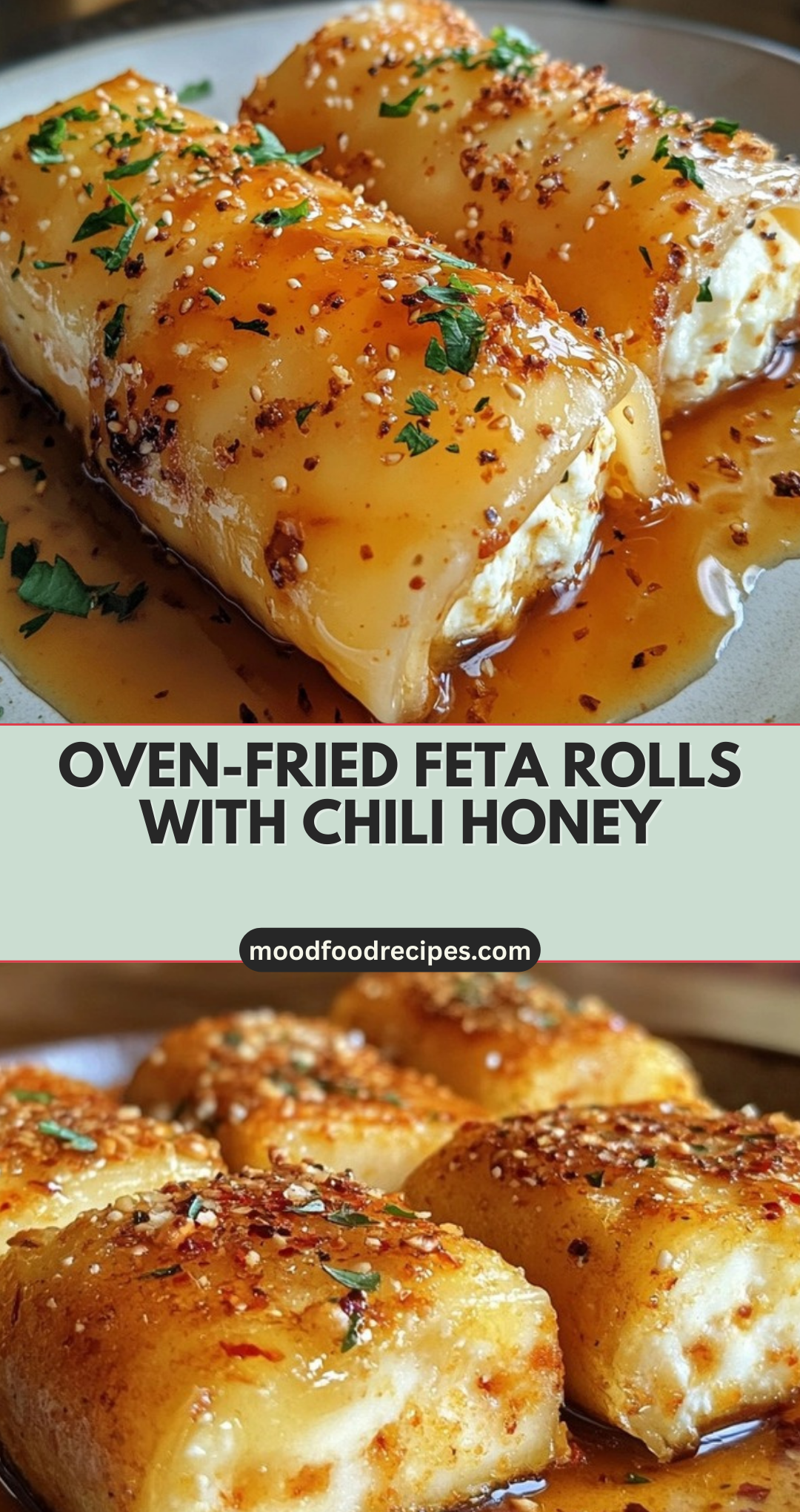 Oven-Fried Feta Rolls with Chili Honey
