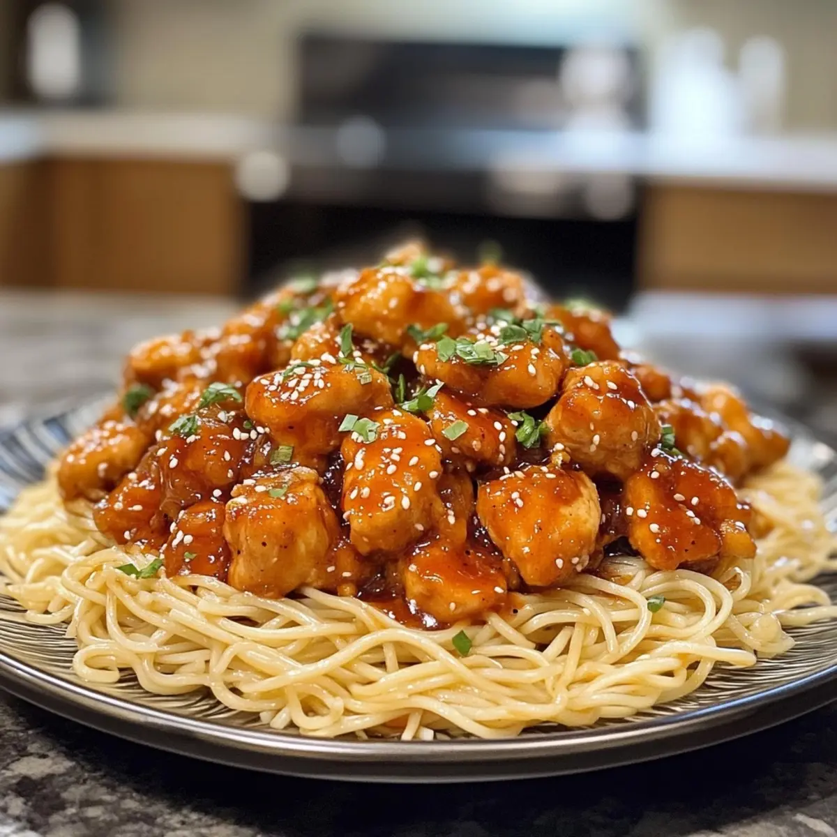 Sticky Garlic Chicken Noodles