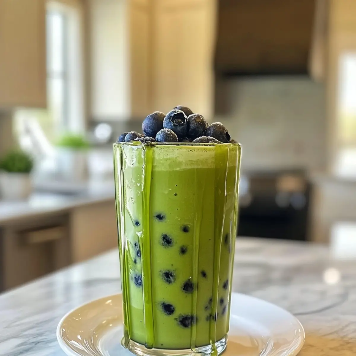 Iced Blueberry Matcha Latte