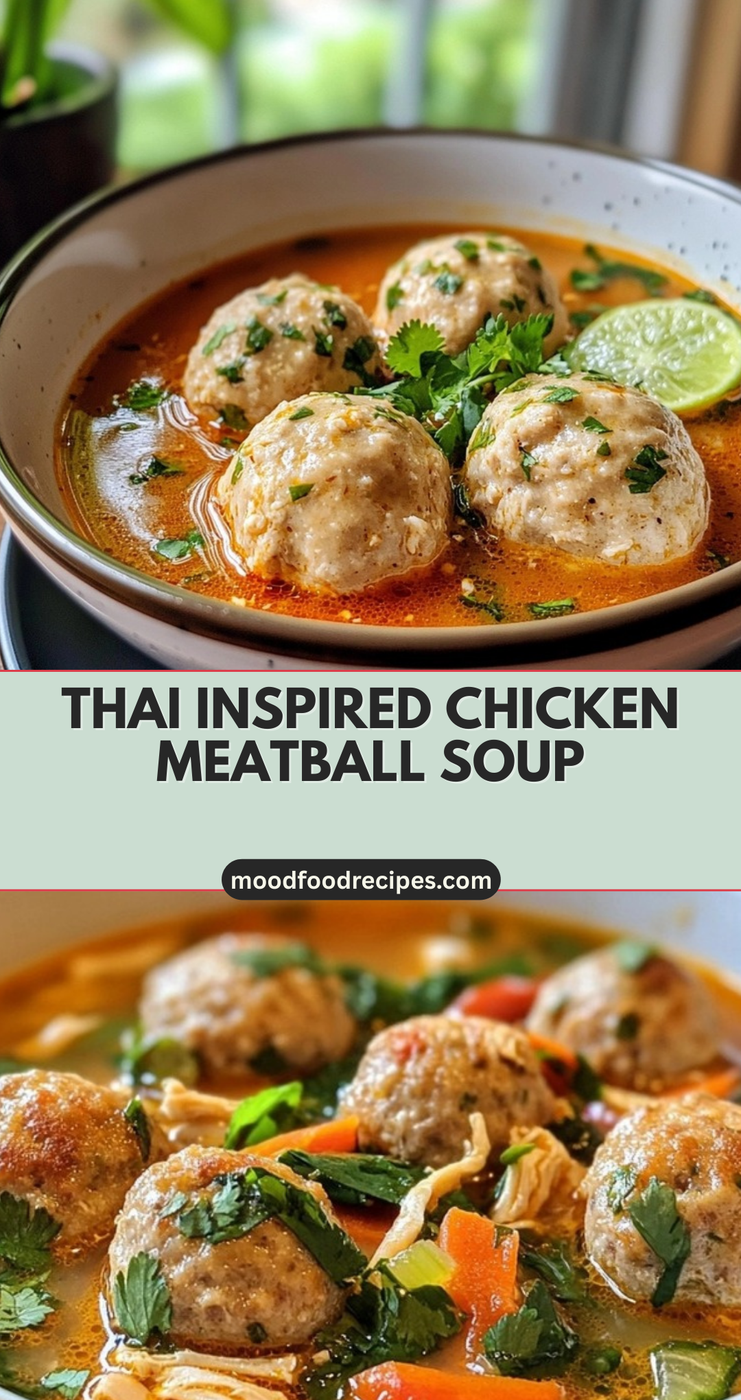 Thai Inspired Chicken Meatball Soup