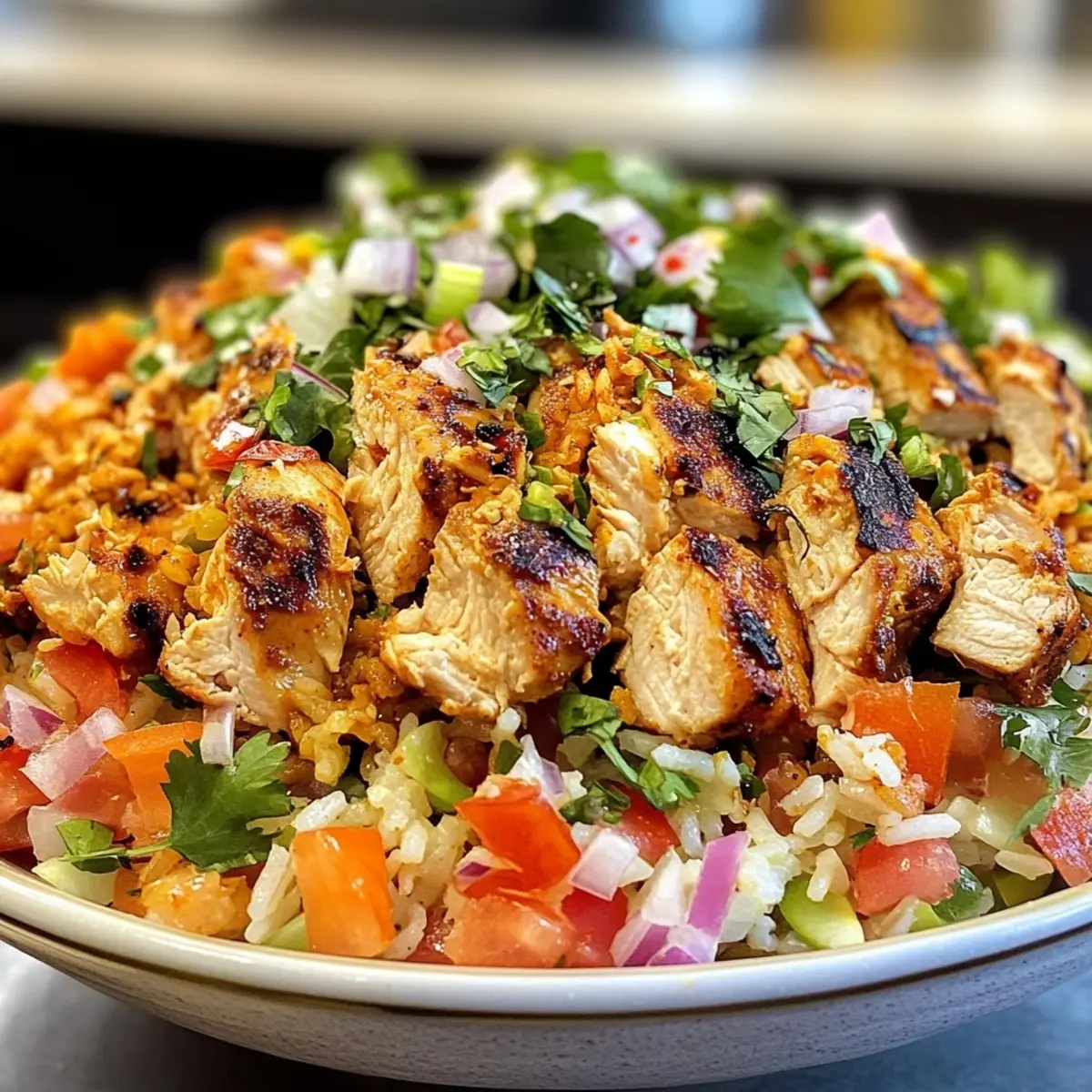 Chicken Shawarma Crispy Rice Salad