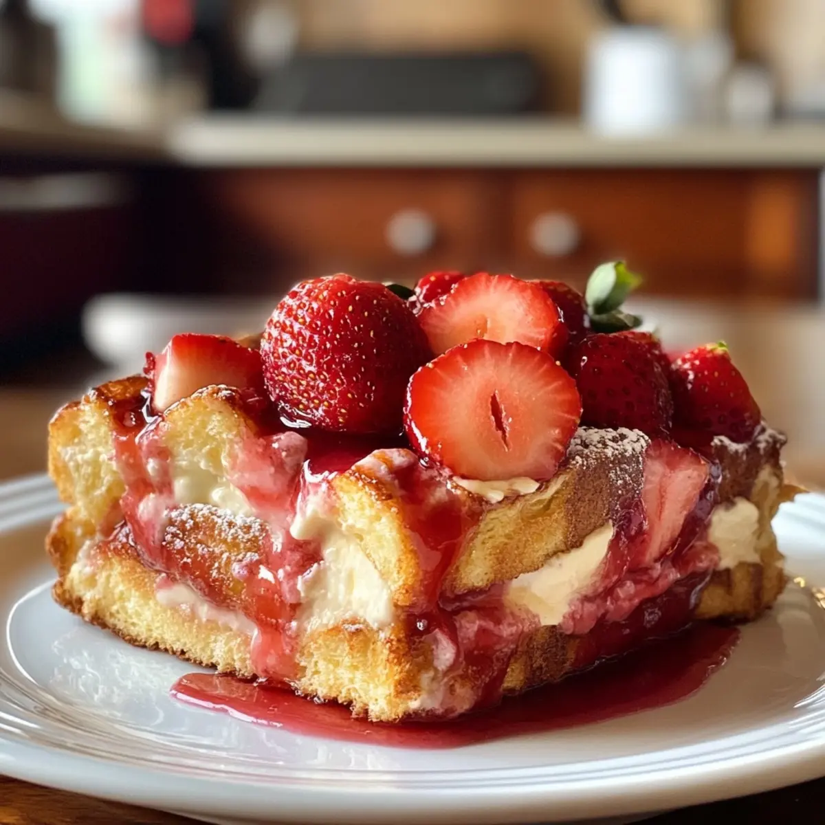 Indulge in Strawberry Mascarpone French Toast Casserole