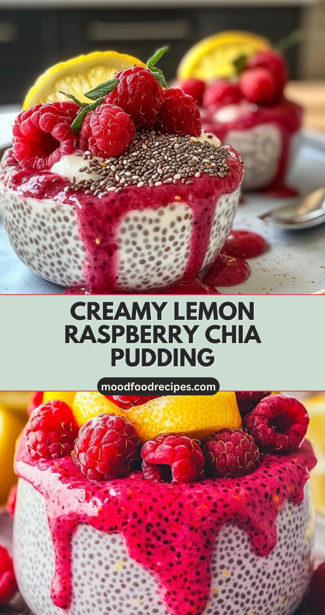 Creamy Lemon Raspberry Chia Pudding