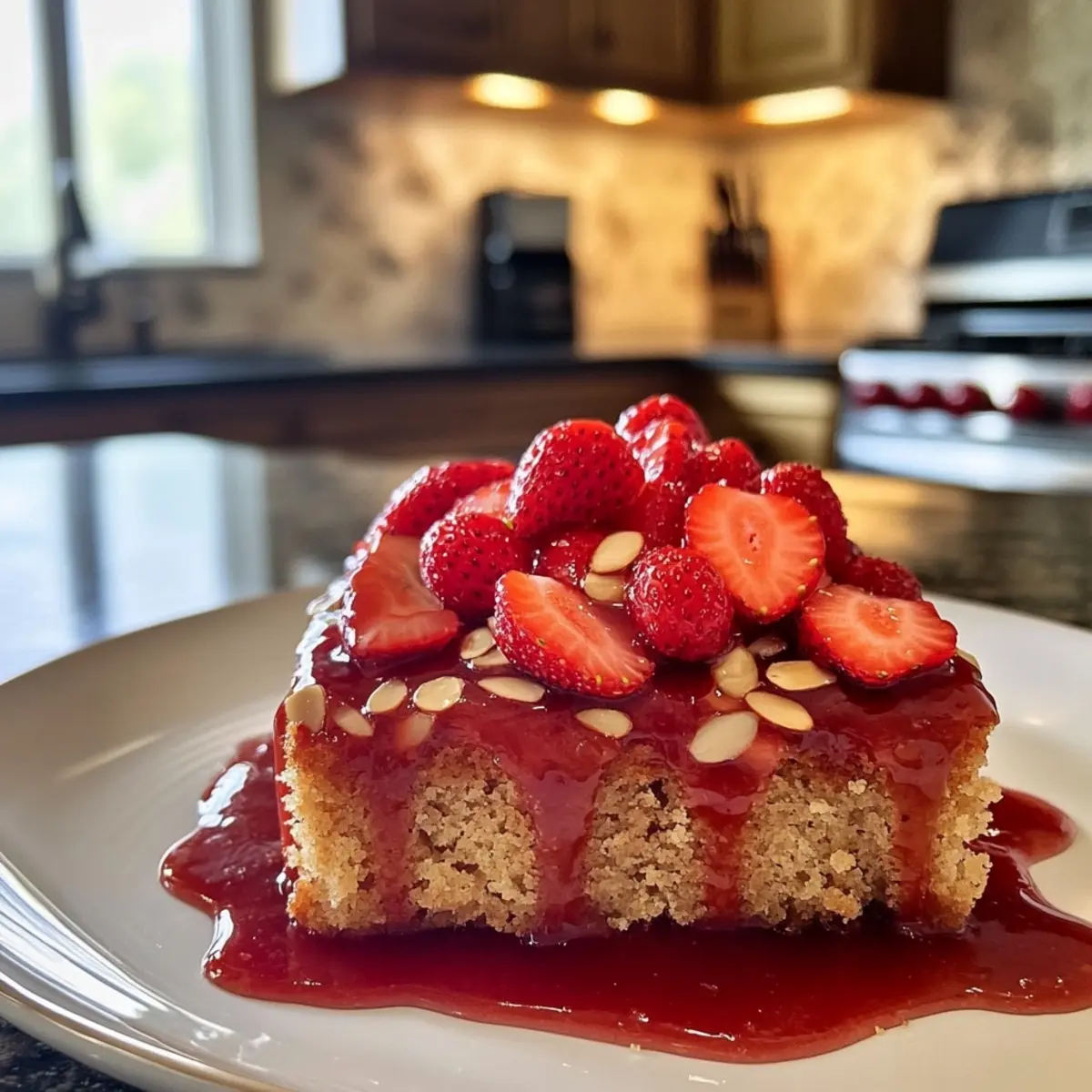Strawberry Almond Breakfast Cake