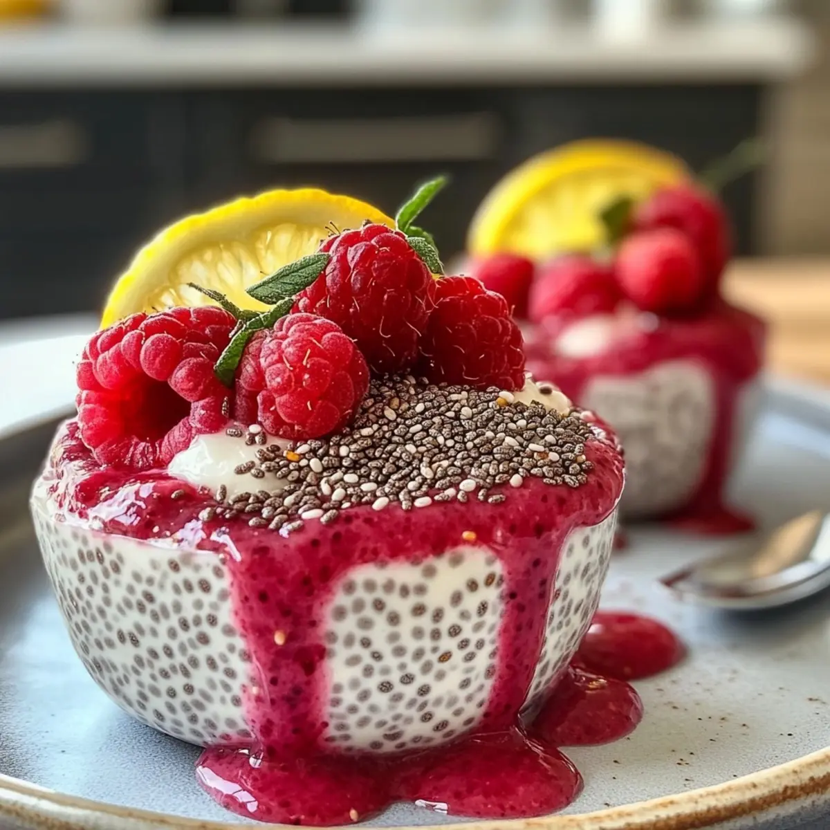 Creamy Lemon Raspberry Chia Pudding