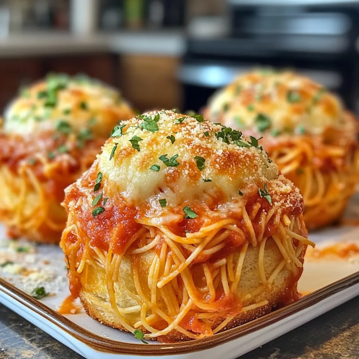 Spaghetti Garlic Bread Bowls