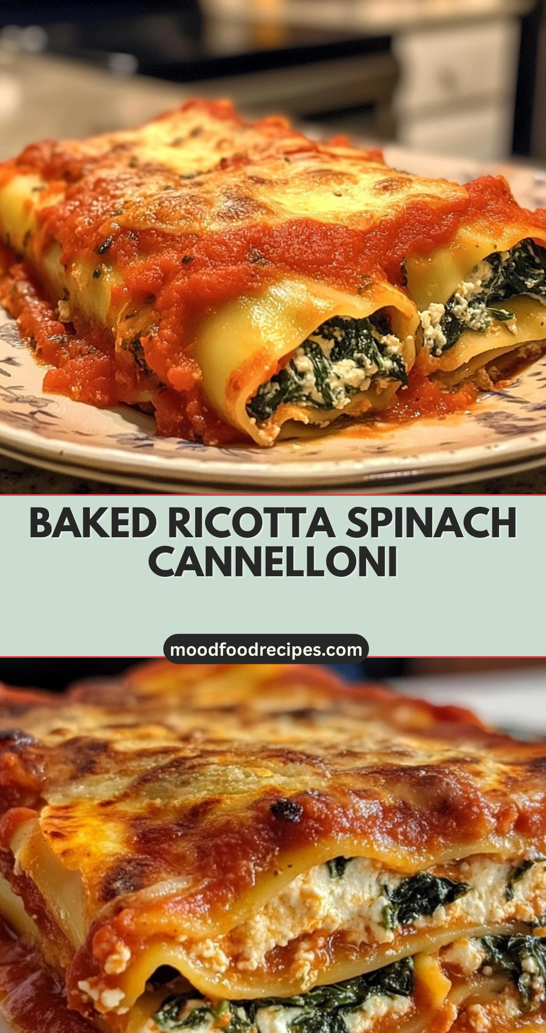 Baked Ricotta Spinach Cannelloni