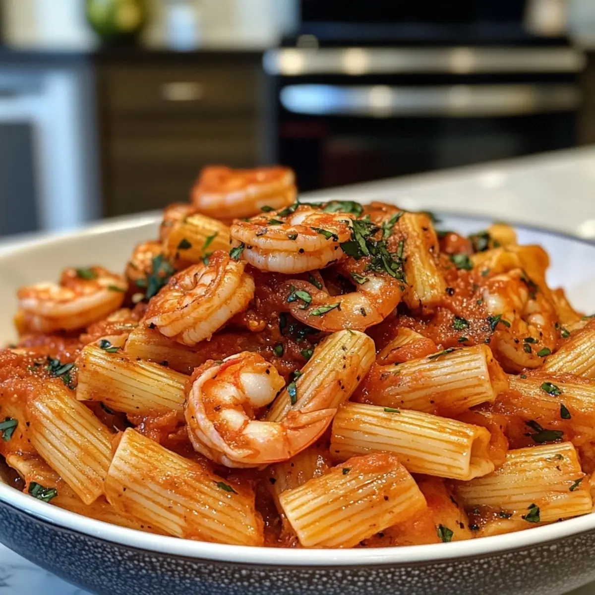 Spicy Arrabbiata Shrimp Pasta