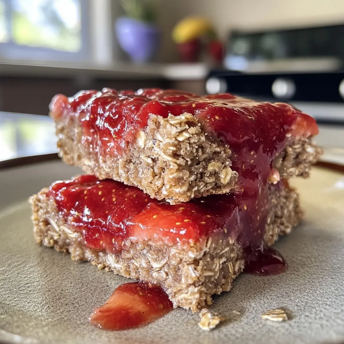 Delicious Healthy Strawberry Banana Oat Freezer Bars