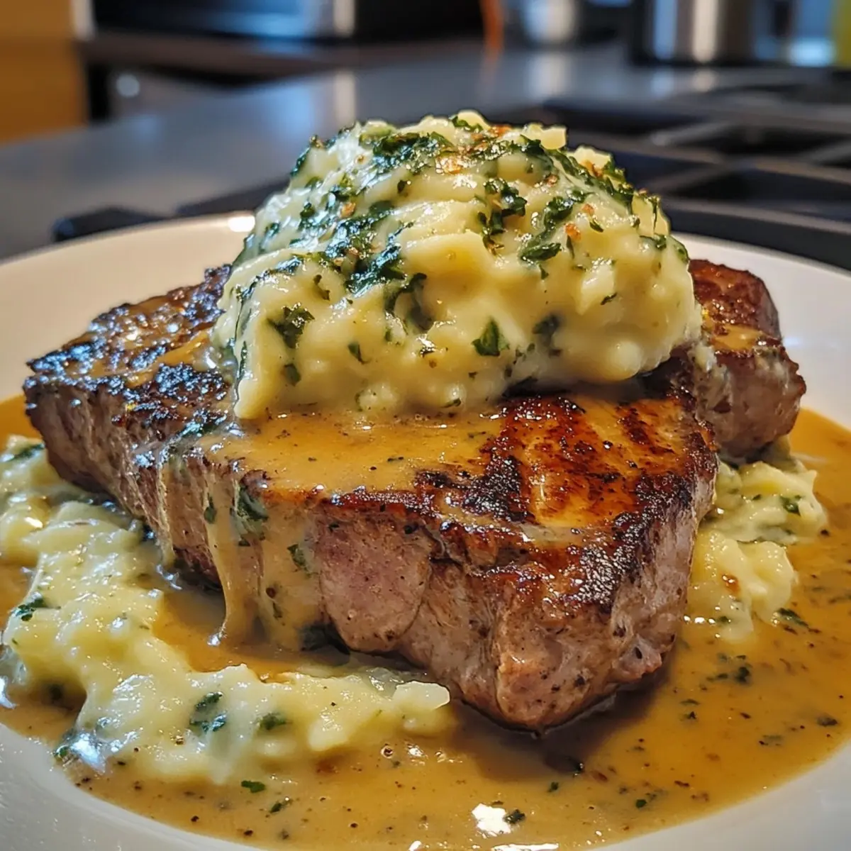 Gaelic Irish Steaks with Whiskey Cream and Colcannon