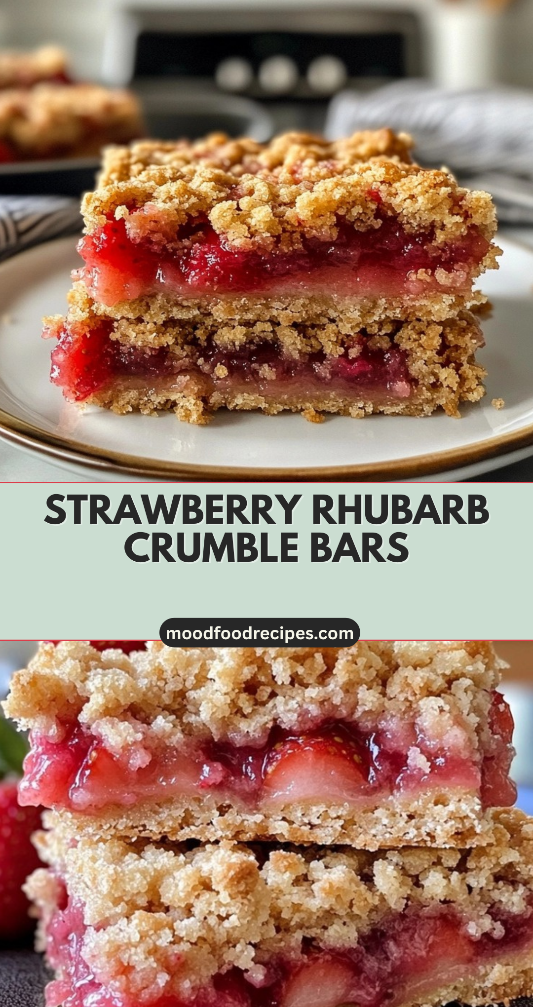 Strawberry Rhubarb Crumble Bars