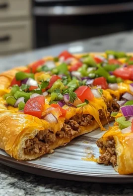 Easy Crescent Roll Taco Pizza