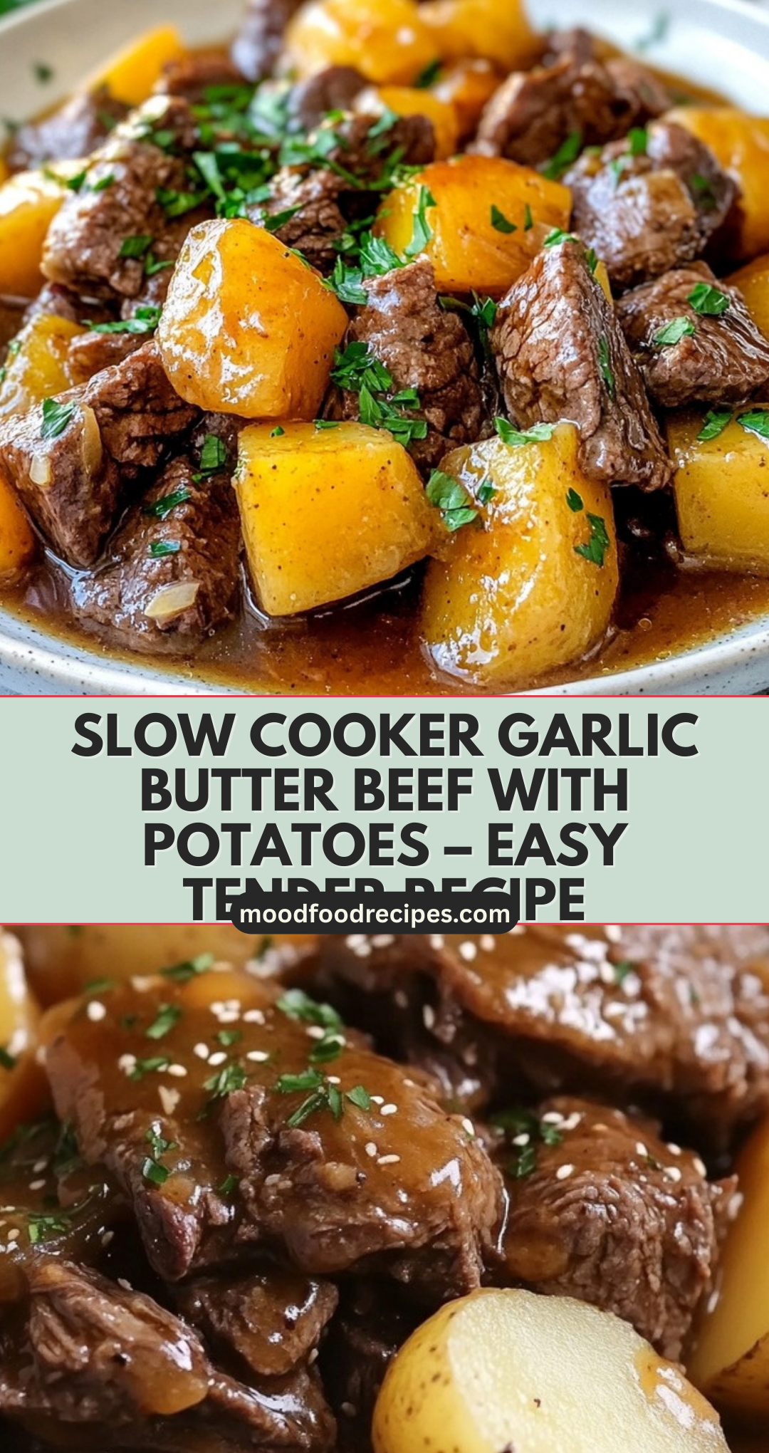 Slow Cooker Garlic Butter Beef with Potatoes – Easy Tender Recipe