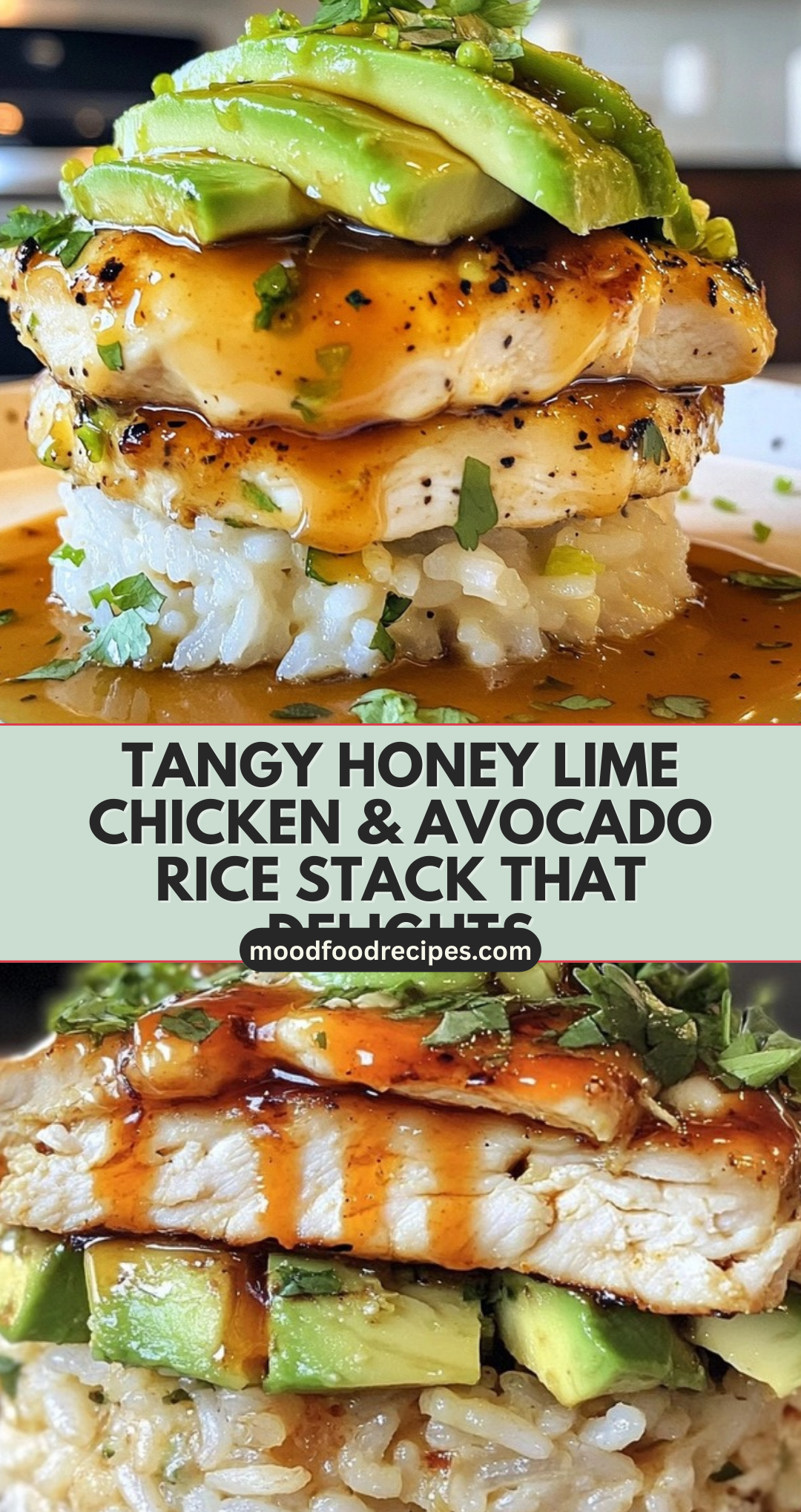Tangy Honey Lime Chicken & Avocado Rice Stack That Delights