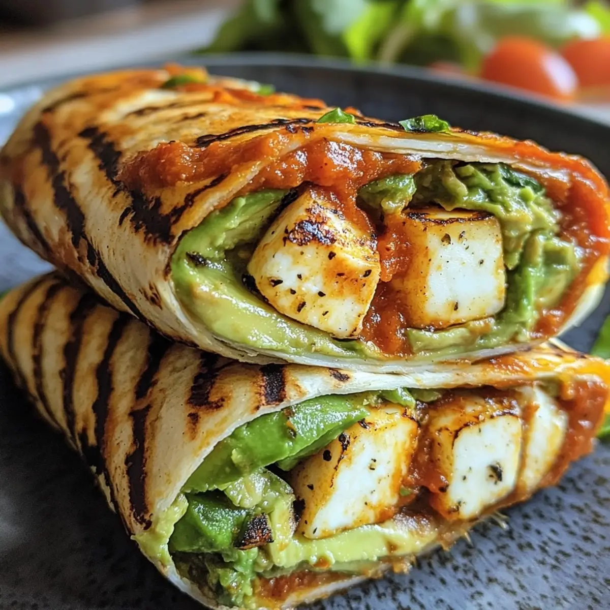 Grilled Halloumi Avocado Wrap